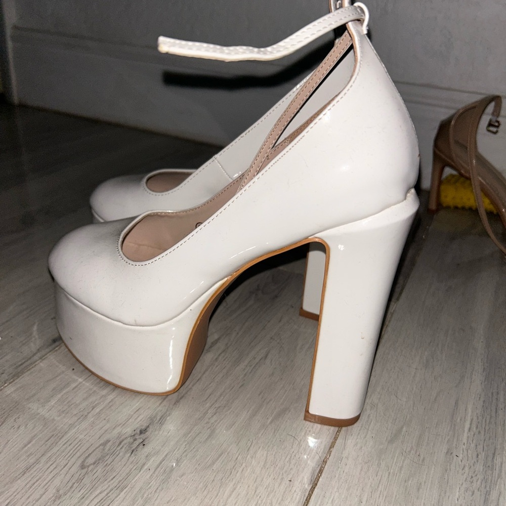 Elegant White Platform Heels